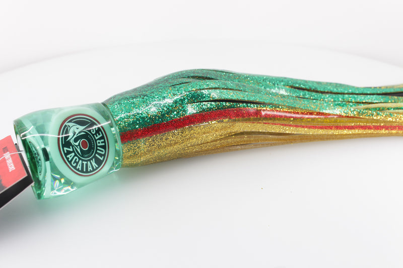 Zacatak Lures Green Rainbow Scale Large Midge 12" 7.7oz Skirted Itty Fin