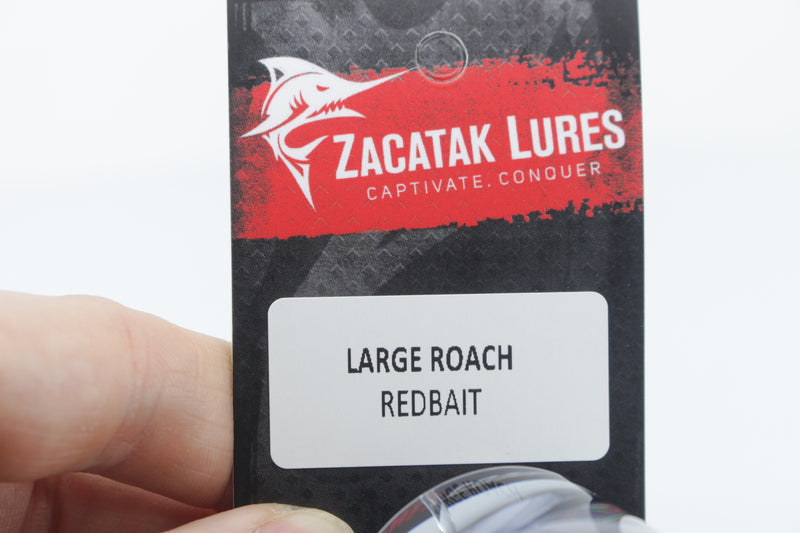 Zacatak Lures Red Rainbow Scale Large Roach 12" 6.5oz Skirted Redbait