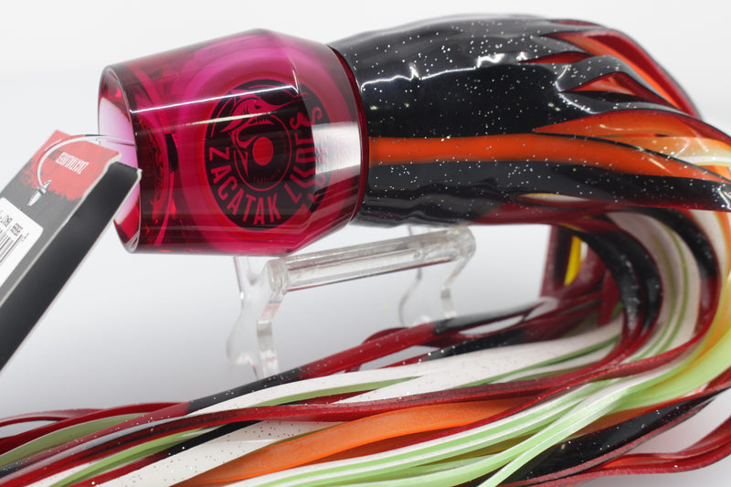 Zacatak Lures Red Rainbow Scale Large Roach 12" 6.5oz Skirted Tiger Wasp