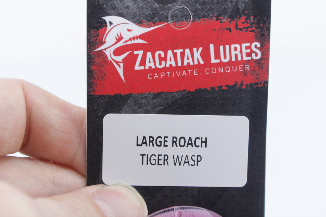 Zacatak Lures Red Rainbow Scale Large Roach 12" 6.5oz Skirted Tiger Wasp