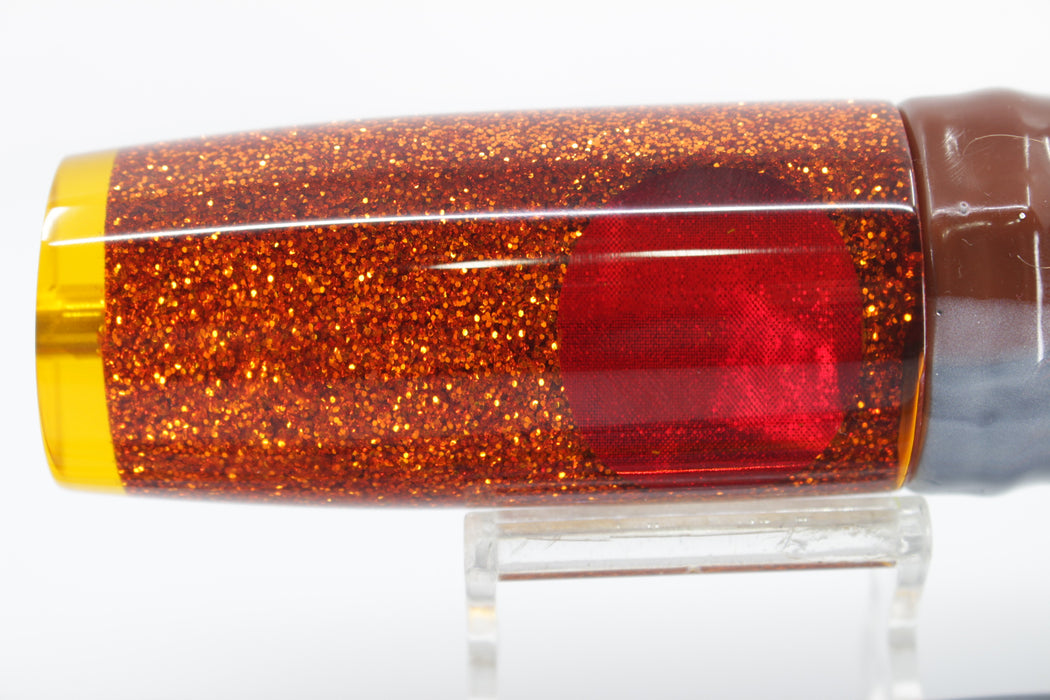 Koya Lures Amber-Orange Glitter Pearl Hard Head 12" 8oz Skirted Petrolero