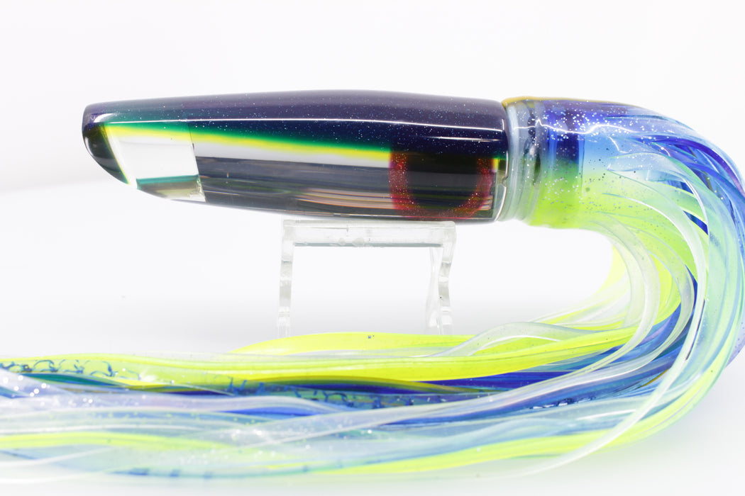 Coggin Lures Mirror Blue-Yellow Back Old Style Stick Swimmer 12" 8oz Skirted