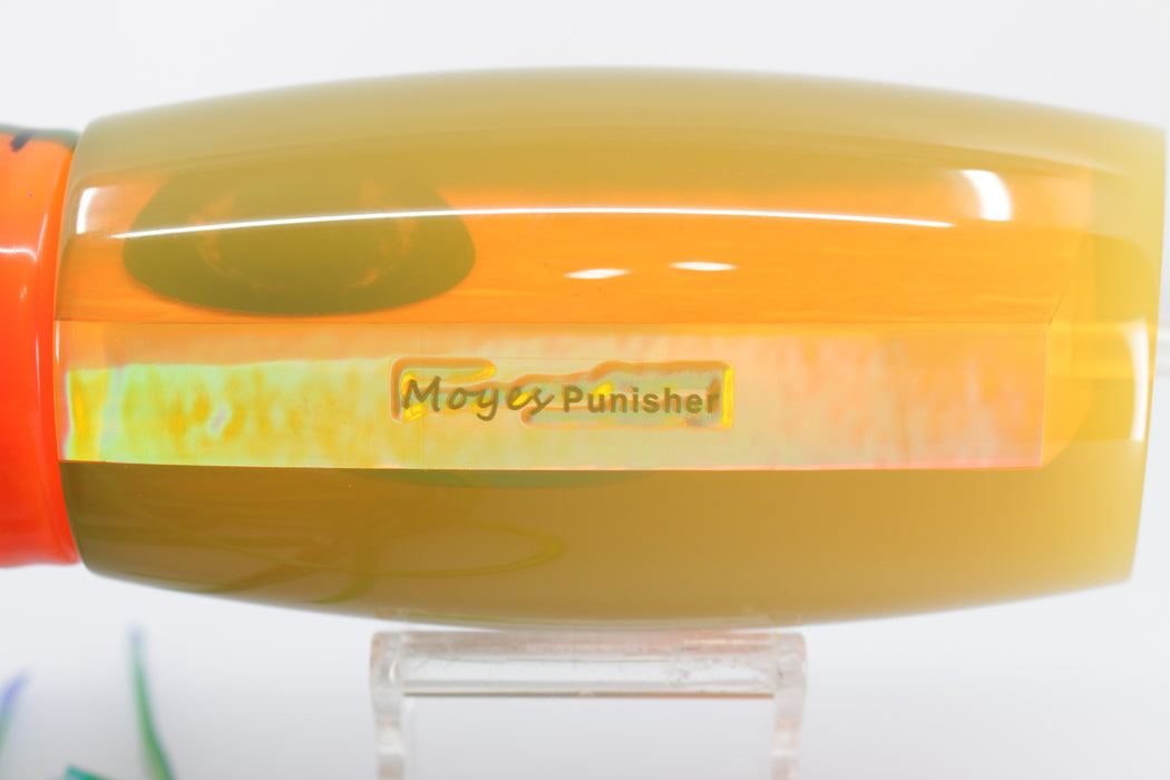 Moyes Lures Orange Awabi Pearl Green Back Punisher 16" 20.2oz Skirted Guacamaya