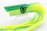 Moyes Lures Chartreuse MOP Green Back Medium Pipe Bomb 12" 7.5oz Skirted