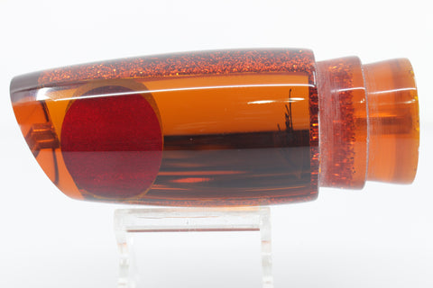 Koya Lures Orange Mirrored Glass Medium Poi Dog 14" 7.5oz