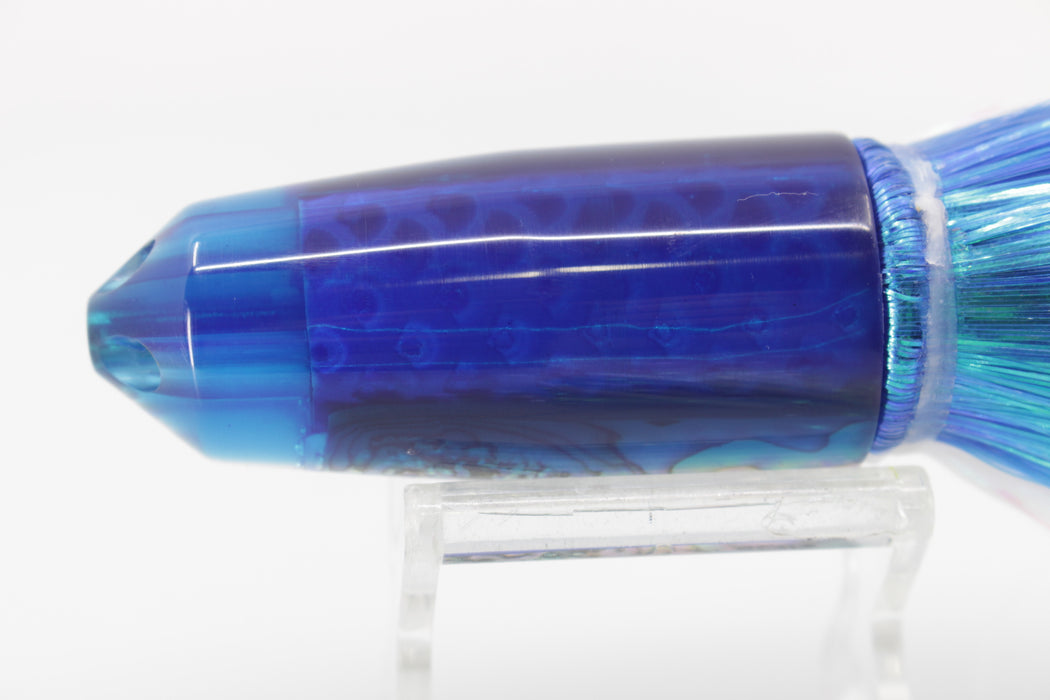 Marlin Magic Lures Deluxe Real Red Abalone Blue Back Baby Blue Jet 9" 6.4oz Flashabou