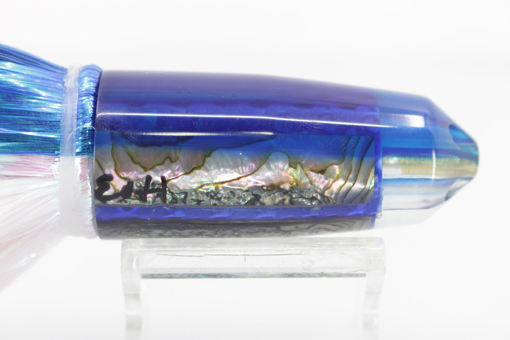 Marlin Magic Lures Deluxe Real Red Abalone Blue Back Baby Blue Jet 9" 6.4oz Flashabou
