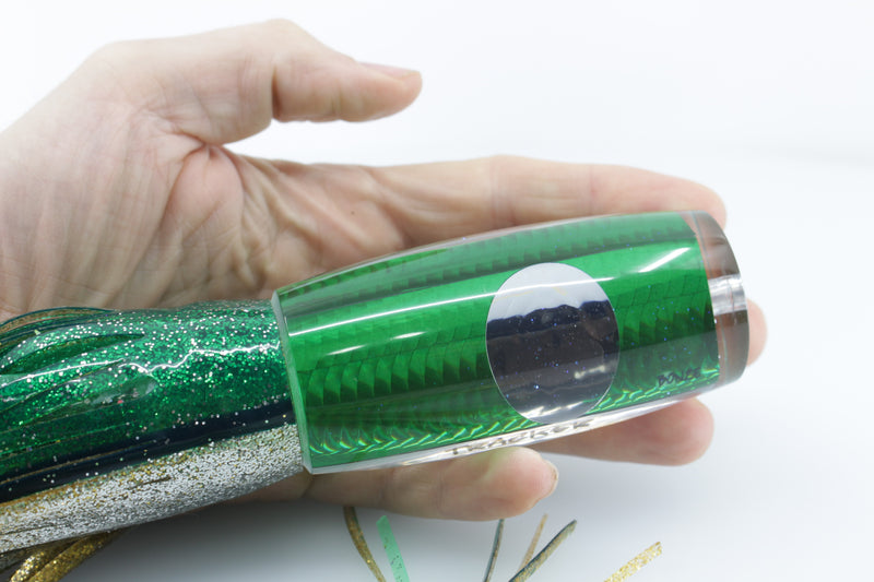 Bonze Lures Green Rainbow Scale Mirrored Eyes Tracker 12" 10oz
