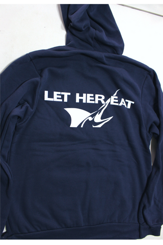 GZ Tackle Co. "Let Her Eat" Fleece Pullover Hoodie Navy