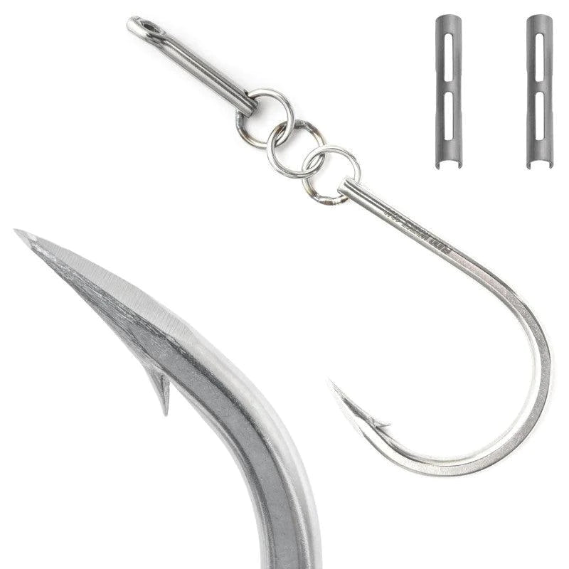 double pointed fishing hooks Sta-Stuk Kona Cut Point by FUDO Hooks 9/0 (2 Pack + 10 Clips)